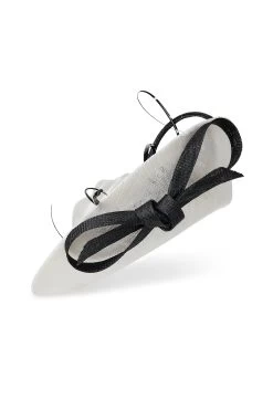 Assam White And Black Saucer Hat -Chic Hats Shop ASSAM BLACK 1