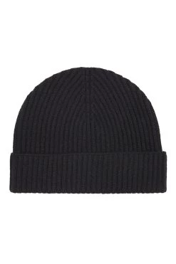 Black Cashmere Ski Beanie -Chic Hats Shop BLACK CASHMERE SKI BEANIE 1