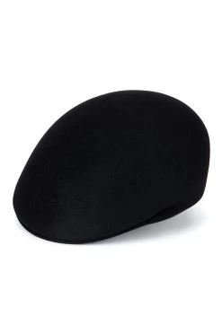 Blocked Felt Cap -Chic Hats Shop BLOCKED FELT CAP BLACK Product Shot 1