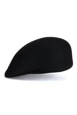 Blocked Felt Cap -Chic Hats Shop BLOCKED FELT CAP BLACK Product Shot 2