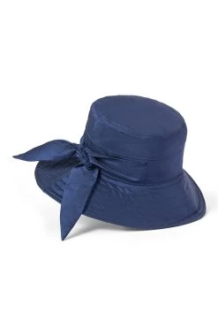 Brigitte Silk Sun Hat -Chic Hats Shop BRIGITTE SILK SUN HAT NAVY 1