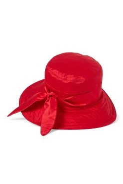 Brigitte Silk Sun Hat -Chic Hats Shop BRIGITTE SILK SUN HAT RED 1