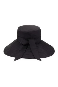 Clemence Silk Sun Hat -Chic Hats Shop CLEMENCE SILK SUN HAT BLACK 2