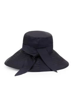 Clemence Silk Sun Hat -Chic Hats Shop CLEMENCE SILK SUN HAT NAVY 2