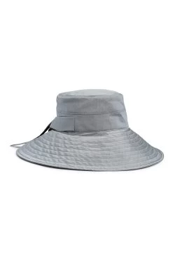 Clemence Silk Sun Hat -Chic Hats Shop CLEMENCE SILK SUN HAT SILVER 1