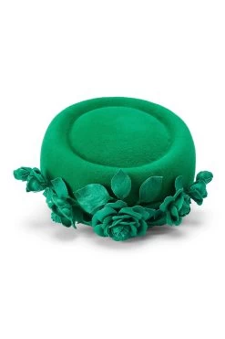 Cottesmore Pillbox -Chic Hats Shop COTTESMORE PILLBOX EMERALD GREEN