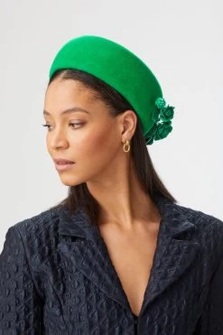 Cottesmore Pillbox -Chic Hats Shop COTTESMORE PILLBOX GREEN EDITED 1