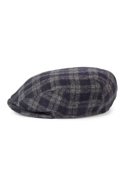 Darcy Navy Check Flat Cap -Chic Hats Shop DARCY NAVY CHECK FLAT CAP 2