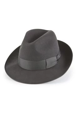 Chic Hats Shop -Chic Hats Shop ESCORIAL WOOL ALBANY TRILBY GREY Product Shot 1