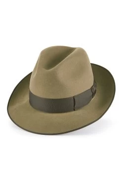 Escorial Wool Albany Trilby 11 Escorial Wool Albany Trilby -Chic Hats Shop ESCORIAL WOOL ALBANY TRILBY TAUPE Product Shot 1