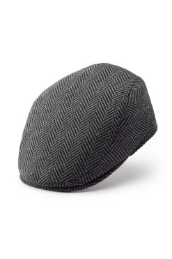 Escorial Wool Grosvenor Flat Cap -Chic Hats Shop ESCORIAL WOOL GROSVENOR FLAT CAP GREY Product Shot 1