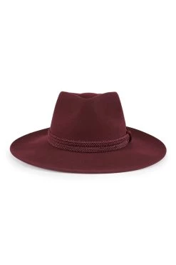 Escorial Wool Meredith Fedora -Chic Hats Shop ESCORIAL WOOL MEREDITH FEDORA BURGUNDY 1