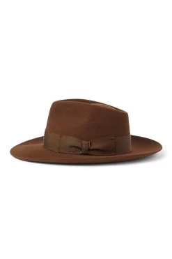 Escorial Wool Stafford Fedora -Chic Hats Shop ESCORIAL WOOL STAFFORD FEDORA BROWN Product Shot 2