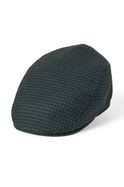 Grosvenor Houndstooth Flat Cap -Chic Hats Shop GROSVENOR HOUNDSTOOTH FLAT CAP 1