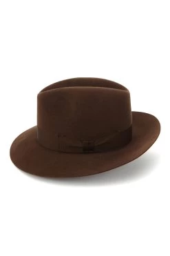 Haydock Fedora -Chic Hats Shop HAYDOCK TRILBY BROWN Product Shot 2