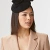 Lana Black Button Hat