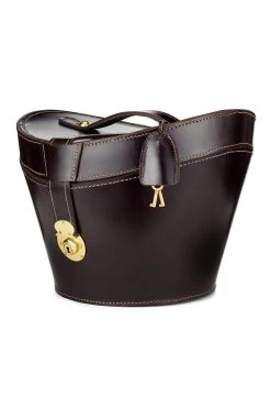 Leather Top Hat Bucket 13 Leather Top Hat Bucket -Chic Hats Shop LEATHER TOP HAT BUCKET BROWN 2