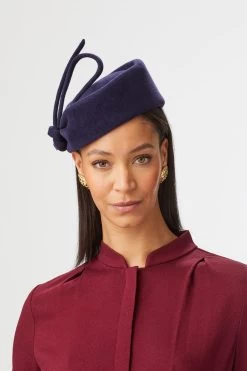 Mayfair Navy Pillbox Hat