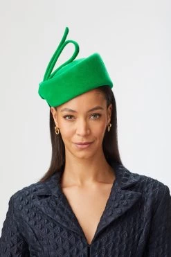 Mayfair Pillbox Hat -Chic Hats Shop MAYFAIR PILLBOX HAT GREEN EDITED 2