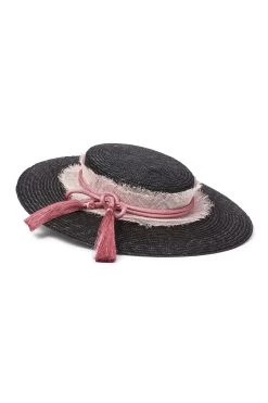 Nevada Boater -Chic Hats Shop NEVADA BOATER BLACK PINK