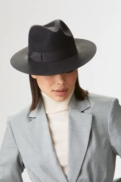 Noah Trilby -Chic Hats Shop NOAH TRILBY DARK GREY EDITED