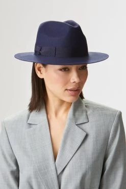 Noah Trilby -Chic Hats Shop NOAH TRILBY NAVY EDITED