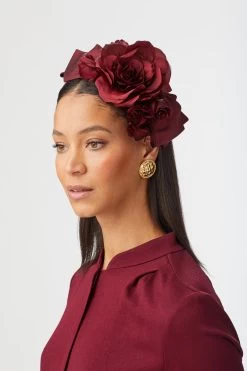 Phillimore Headband -Chic Hats Shop PHILLIMORE HEADBAND BURGUNDY EDITED 1
