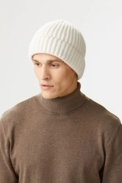 Rannoch Cream Cashmere Beanie -Chic Hats Shop RANNOCH CREAM CASHMERE BEANIE EDITED 1