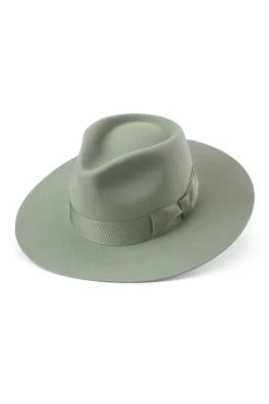 Chic Hats Shop -Chic Hats Shop TONI GREEN FLAT BRIM FEDORA 1