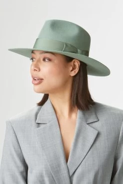Toni Green Flat-Brim Fedora -Chic Hats Shop TONI GREEN FLAT BRIM FEDORA edited