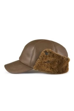 Winnipeg Sheepskin Baseball Cap -Chic Hats Shop WINNIPEG SHEEPSKIN BASEBALL CAP BROWN 2