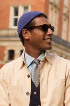 Woody Mini Fisherman Blue Beanie -Chic Hats Shop WOODY MINI FISHERMAN BLUE BEANIE 3